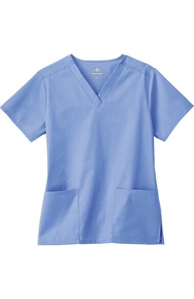 Clearance Women's 2 Pocket V-Neck Solid Scrub Top, , large