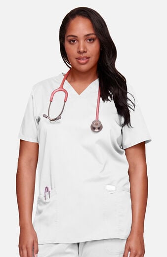 Women's 3-Pocket V-Neck Stretch Scrub Top Women's 3-Pocket V-Neck Stretch Scrub Top