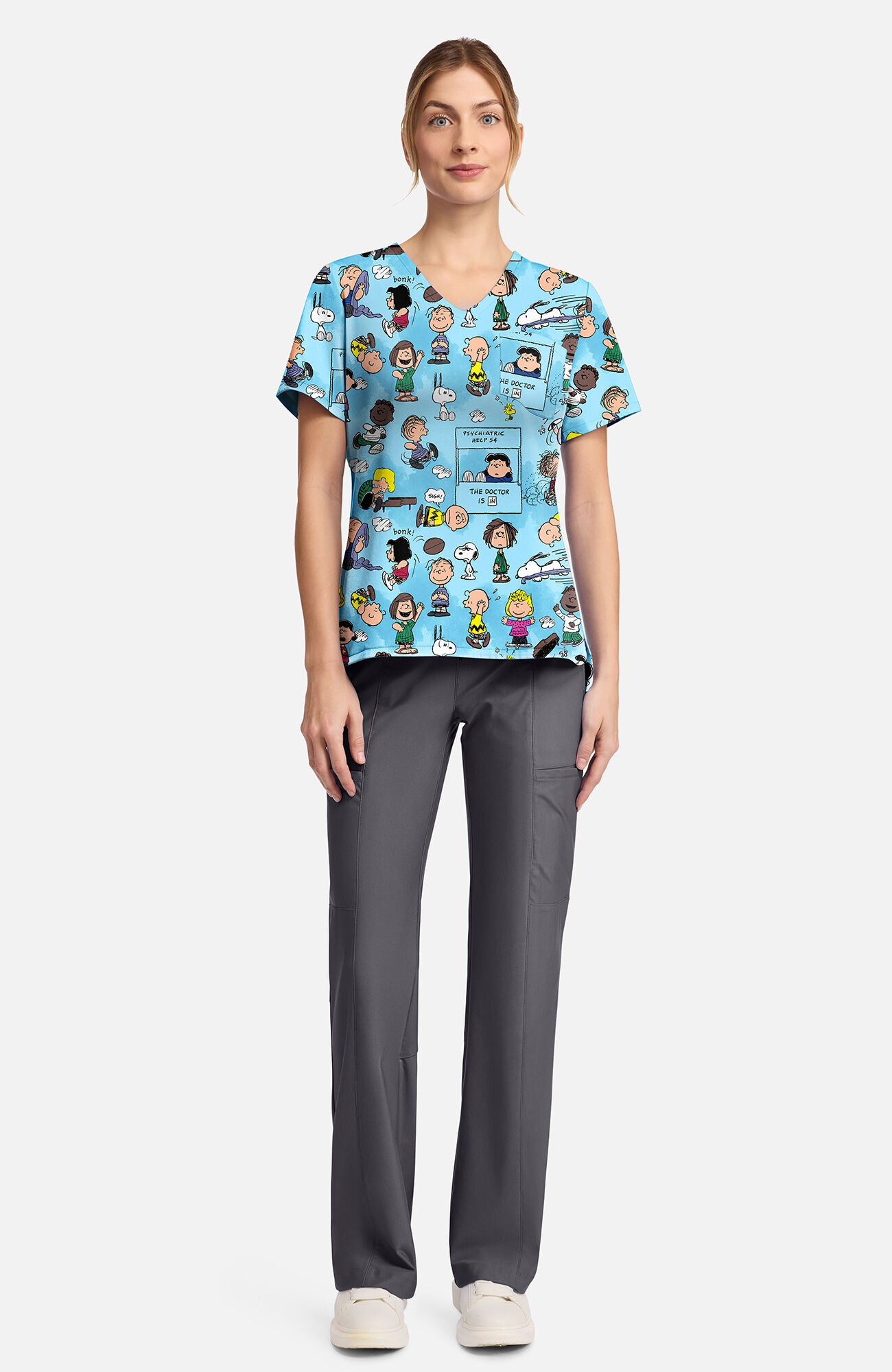 Women's Goodness And Grief Print Scrub Top