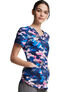 Women's V-Neck Camo In Line Print Scrub Top, , large