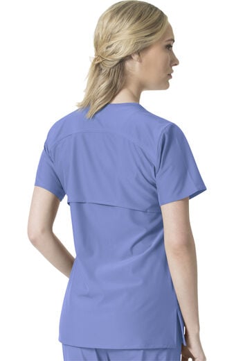 Clearance Women's Multi Pocket V-Neck Solid Scrub Top