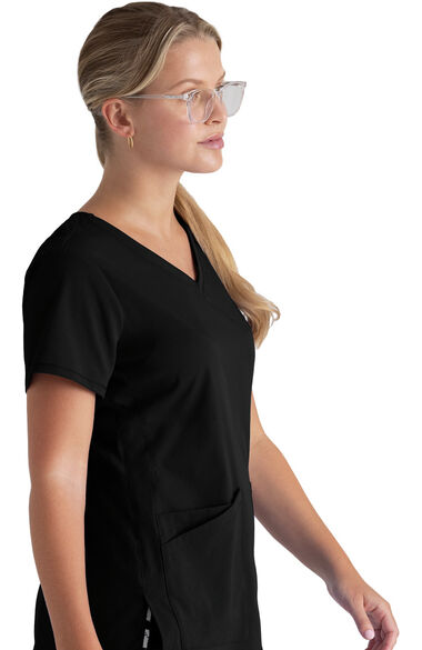 Spandex Stretch by Grey's Anatomy Women's Serena V-Neck Solid Scrub Top, , large