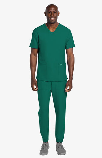 Men's Scrub Set: 2-Pocket Squared V-Neck Top & 4-Pocket Cargo Jogger Pant Men's Scrub Set: 2-Pocket Squared V-Neck Top & 4-Pocket Cargo Jogger Pant
