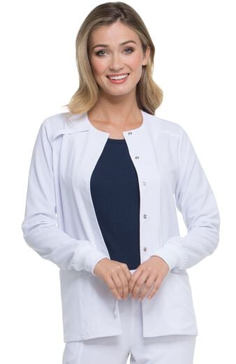 Women's Snap Front Warm-Up Solid Scrub Jacket Women's Snap Front Warm-Up Solid Scrub Jacket