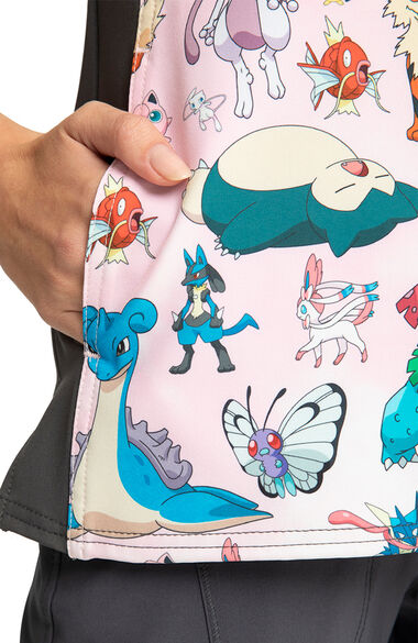 Women's Pokemon Party Print Scrub Top, , large