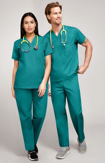 Unisex Scrub Set: V-Neck Top & Drawstring Pant Unisex Scrub Set: V-Neck Top & Drawstring Pant
