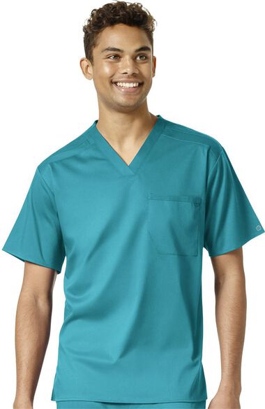 Men's Solid Scrub Top, , large