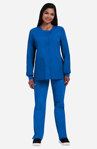 Women's Solid Scrub Jacket with Tablet Pocket Women's Solid Scrub Jacket with Tablet Pocket