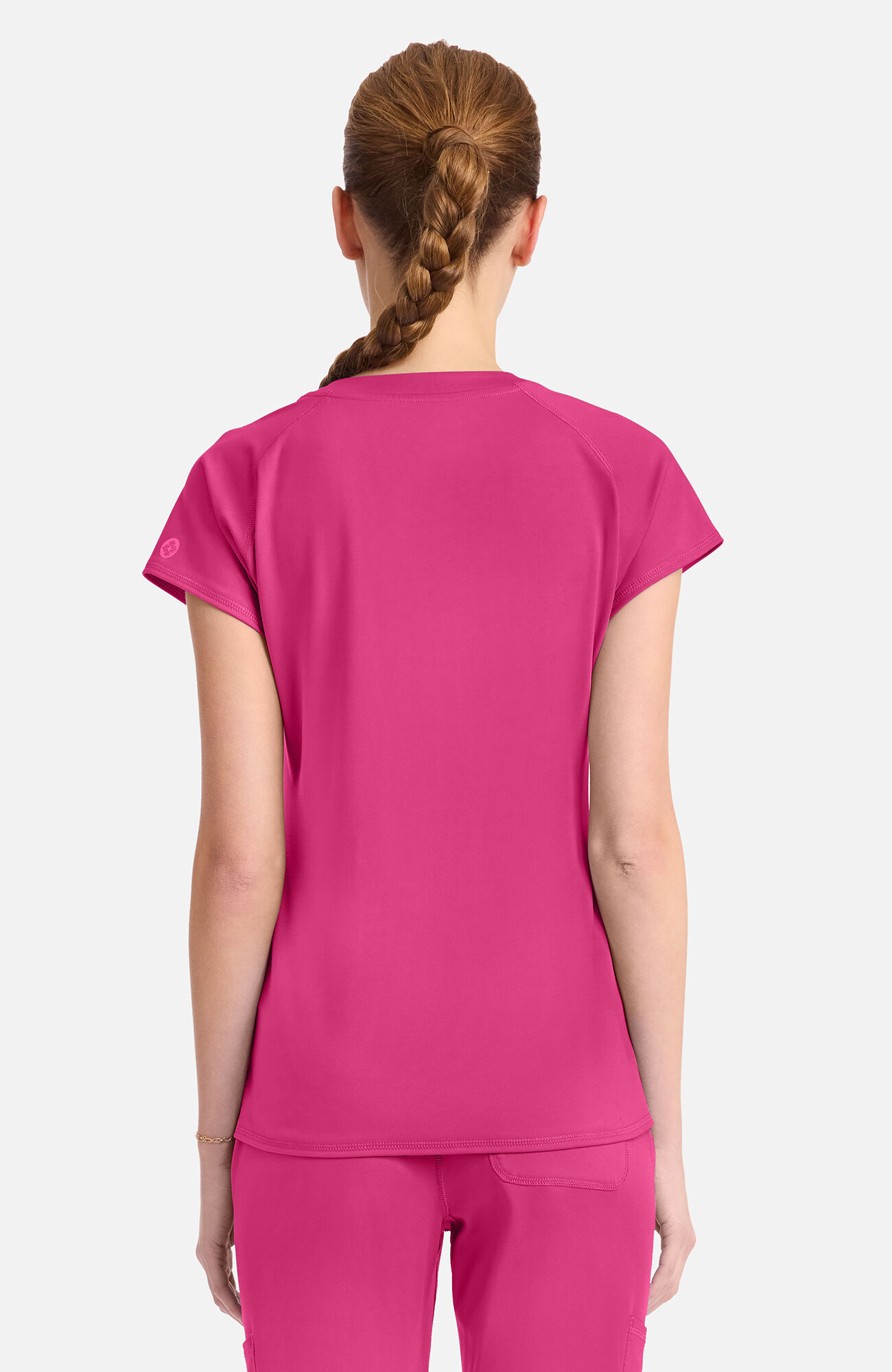 Women's Knit Raglan V-Neck Scrub Top, , large