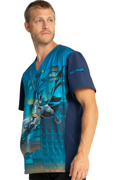 Men's Swing Into Action Print Scrub Top, , large