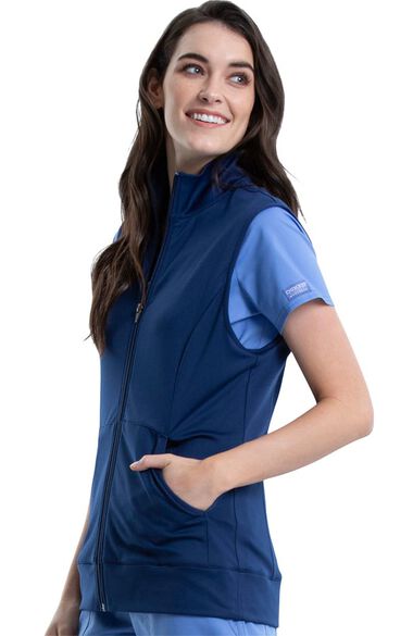 Women's Knit Solid Scrub Vest, , large