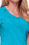 Women's Split Round Neck Solid Scrub Top, , large