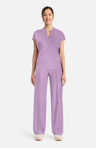 Women's Knit Dolman Notched V-Neck Scrub Top Women's Knit Dolman Notched V-Neck Scrub Top