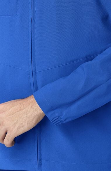 Men's Zip Front Solid Scrub Jacket, , large