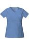 Clearance Women's Mock Wrap with Self Belt At Empire Waist Solid Scrub Top, , large