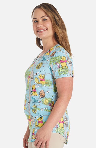 Women's Bee At One Print Scrub Top, , large