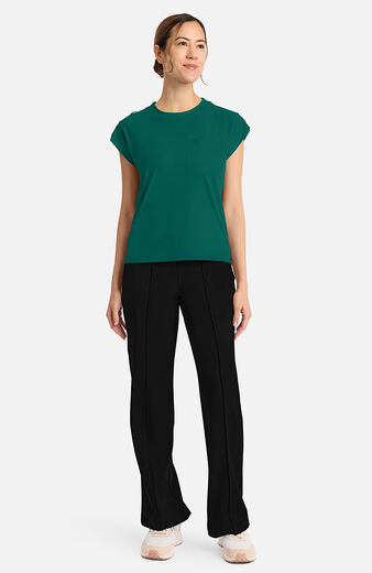 Women's Tuck-In Chest Pocket Crew Neck Scrub Top Women's Tuck-In Chest Pocket Crew Neck Scrub Top