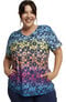 Clearance Women's Groovy Gradient Print Scrub Top, , large