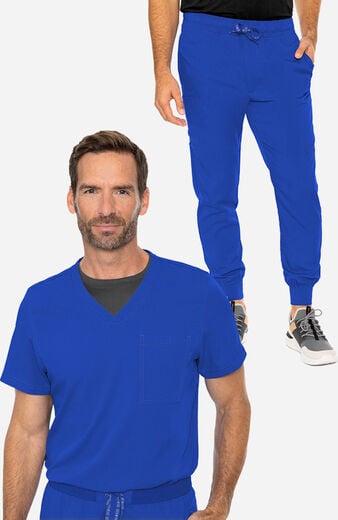 Men's Scrub Set: Cadence Solid Top & Bowen Jogger Pant Men's Scrub Set: Cadence Solid Top & Bowen Jogger Pant