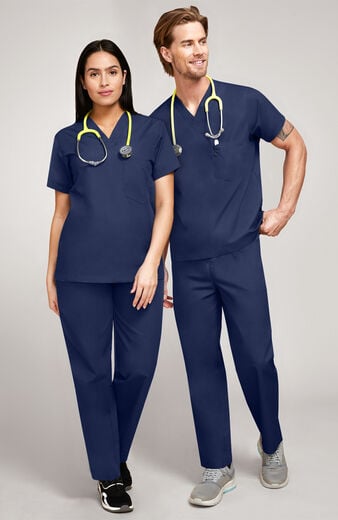 Unisex Scrub Set: V-Neck Top & Drawstring Pant Unisex Scrub Set: V-Neck Top & Drawstring Pant
