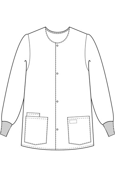 Unisex Snap Closure Solid Scrub Jacket, , large
