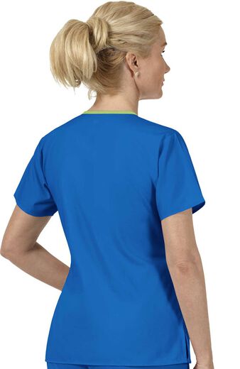 Clearance Women's Charlie Y-Neck Mock Wrap Solid Scrub Top