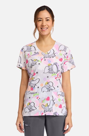 Women's Sky Circus Print Scrub Top Women's Sky Circus Print Scrub Top