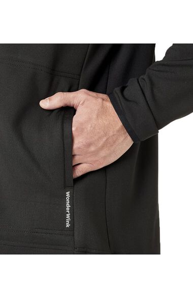 Men's Fleece Solid Scrub Jacket, , large