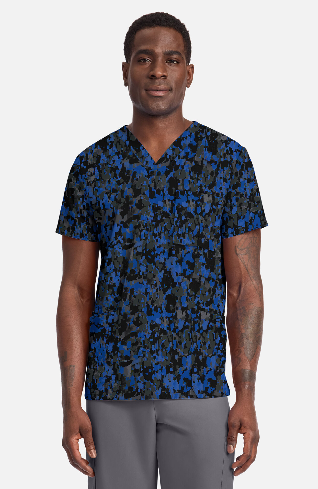 Men's Dabbling In Paint Print Scrub Top