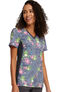 Women's Knit Panel Toad-ally Floral Friends Print Scrub Top, , large