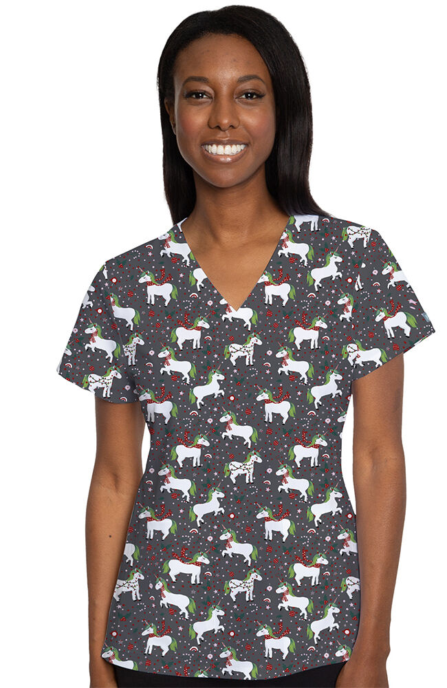 Veterinary print scrub tops new arrivals