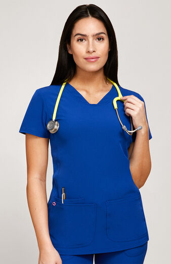 Women's Pitter-Pat V-Neck Solid Scrub Top, Women's Pitter-Pat V-Neck Solid Scrub Top