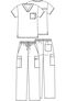 Men's V-Neck Solid Scrub Top & Drawstring Cargo Scrub Pant Set, , large
