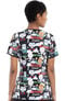 Clearance Women's Beware Of Monsters Print Scrub Top, , large