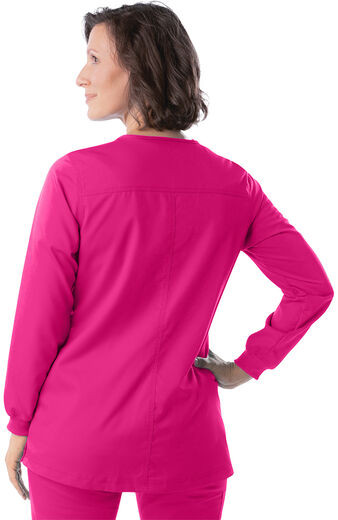 Women's Snap Front Warm Up Solid Scrub Jacket