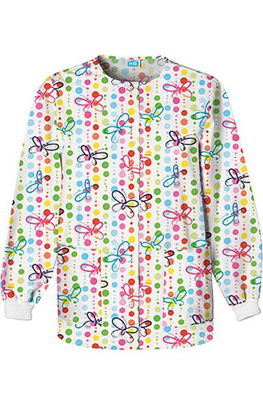 Clearance Women's Crew Neck Butterfly Dots Print Jacket, , large