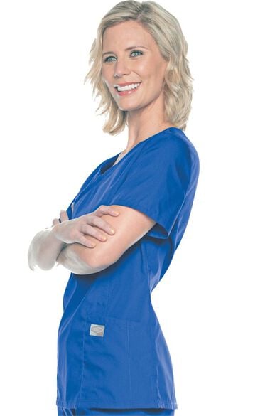 Clearance Women's Surplice Solid Scrub Top, , large