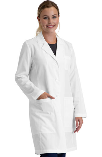 Clearance Women's Notched Collar 3 Pocket Lab Coat
