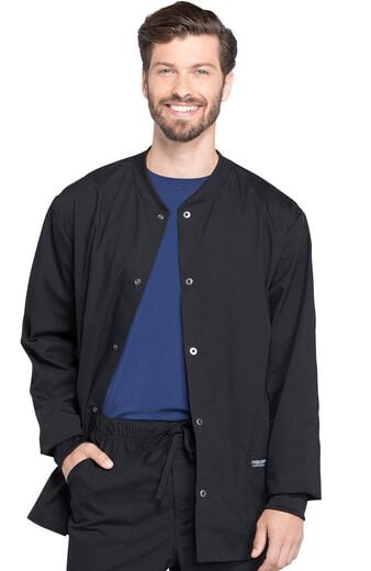 Men's Snap Front Warm-Up Solid Scrub Jacket Men's Snap Front Warm-Up Solid Scrub Jacket