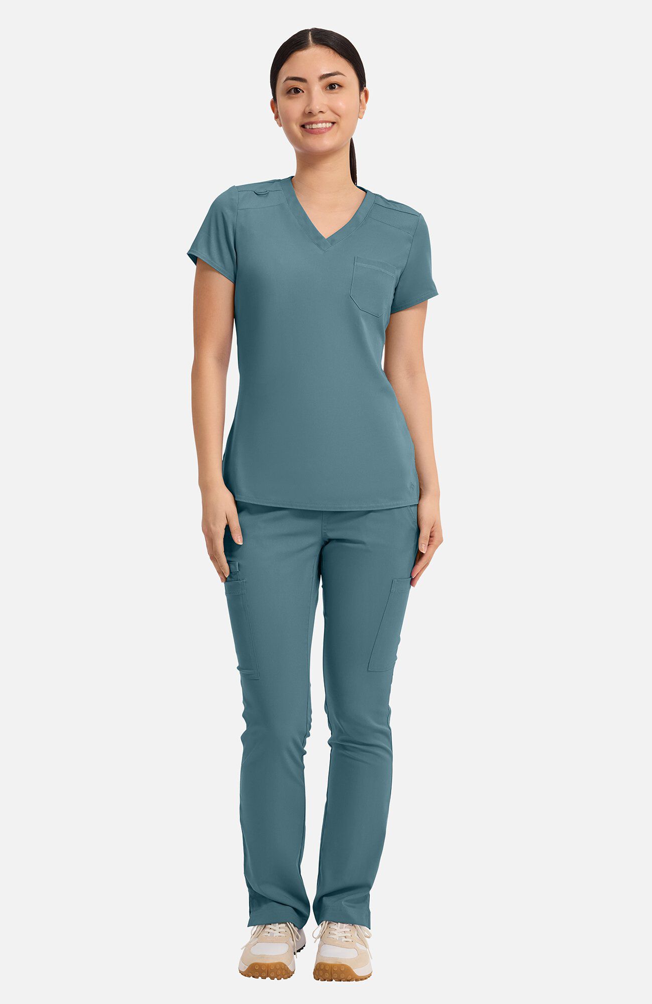 Women's Tuck In Solid Scrub Top