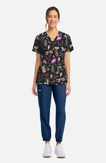Women's Downtown Tropical Print Scrub Top Women's Downtown Tropical Print Scrub Top