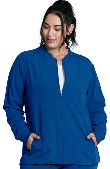 Clearance Women's Warm-Up Solid Scrub Jacket, , large