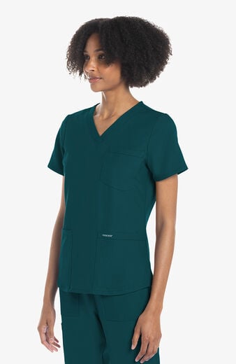 Women's Scrub Set: 3-Pocket V-Neck Shirttail Top & Pull-On Slim Leg Cargo Pant Women's Scrub Set: 3-Pocket V-Neck Shirttail Top & Pull-On Slim Leg Cargo Pant