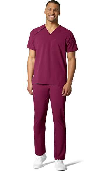 Men's Angled Solid Scrub Top, , large