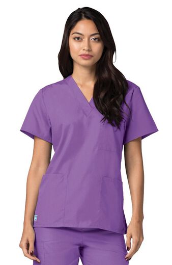 Unisex V Neck 3 Pocket Solid Scrub Top, Unisex V Neck 3 Pocket Solid Scrub Top