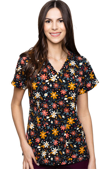 Women's Vicky Harvest Floral Print Scrub Top, , large