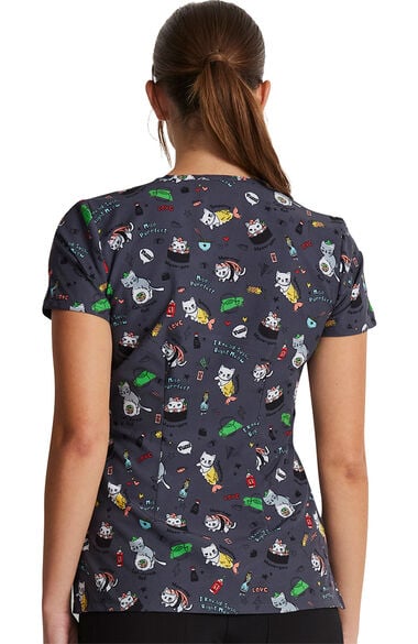 Clearance Women's Miso Purr-fect Print Scrub Top, , large
