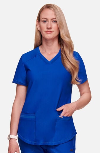 Women's Curved Hemline V-Neck Scrub Top Women's Curved Hemline V-Neck Scrub Top