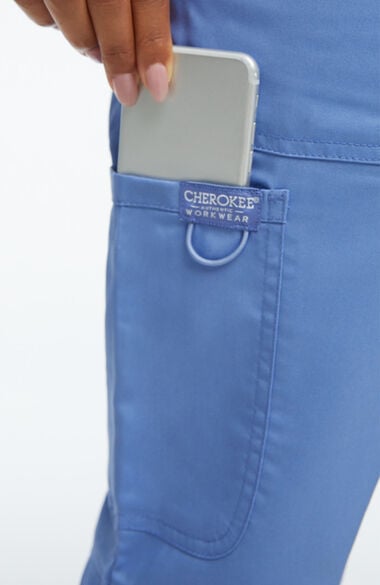 Clearance Women's Elastic Waist Cargo Pocket Scrub Pant, , large