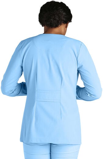 Clearance Women's 2 Pocket Snap Front Solid Scrub Jacket